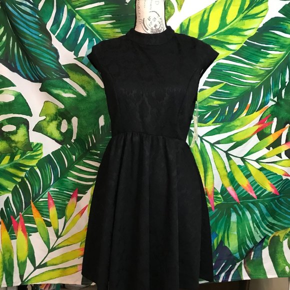 Rewind Dresses & Skirts - NWT $48 Rewind Junior Small Black Damask Design Funeral Goth Alt Fit Flare Dress
